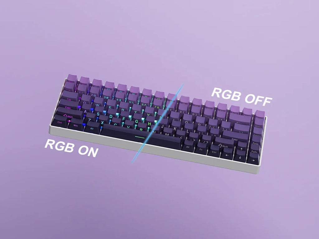 136 Keys Side-Printed PBT Keycaps – Gradient Purple, Double-Shot Shine-Through, OEM Profile, for Gateron MX Switches