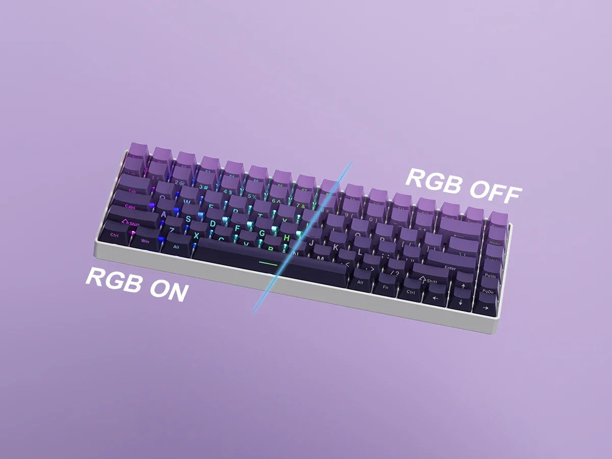 136 Keys Side-Printed PBT Keycaps – Gradient Purple, Double-Shot Shine-Through, OEM Profile, for Gateron MX Switches