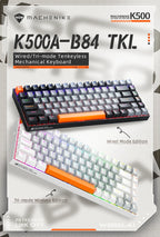 Machenike K500A-B84 Mechanical Keyboard – 75% TKL, 84 Keys, Hot-Swappable, Wired Gaming Keyboard, 6-Color Backlight