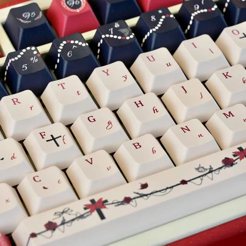 130 Keys Palace Secret Anime Keycaps – Dye-Sublimation PBT, Cherry Profile, Custom Keycaps for MX Switches Gaming Keyboard