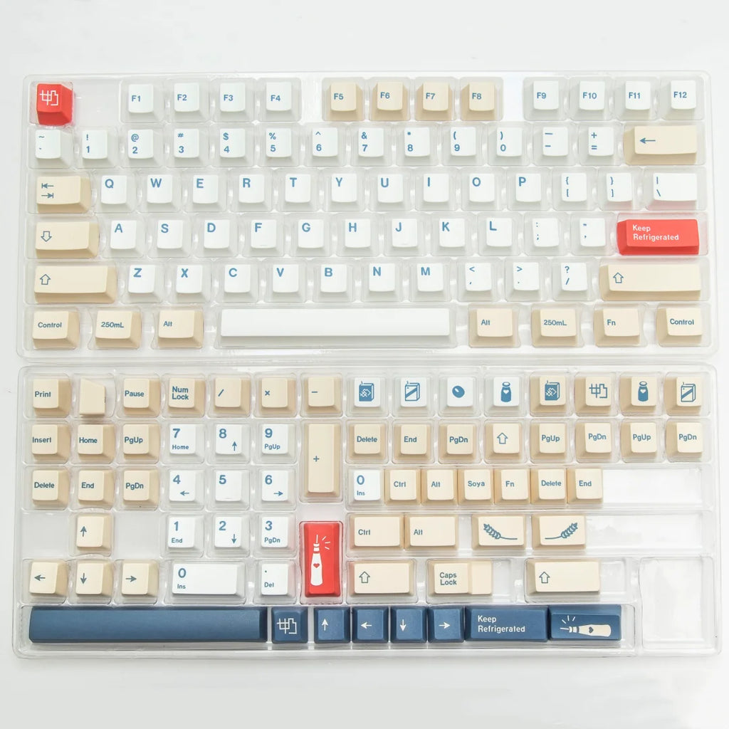 MOG Soy Milk Keycaps – XDA / Cherry / OEM Profiles, PBT, for Cherry MX Switch Gaming Mechanical Keyboard 68 / 75 / 82 / 98 / 104 Layouts