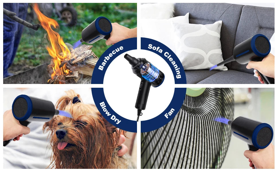 500W Electric Air Duster, Air Blower Replaces Canned Air Spray for PC Computer Keyboard Cleaner Compressed Air Can Duster