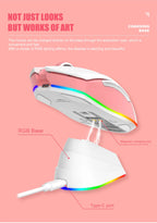 DAREU Dual-Mode Gaming Mouse – 2.4G Wireless & Wired, RGB, 930mAh Rechargeable Battery, Macro Programmable, for PC & Laptop