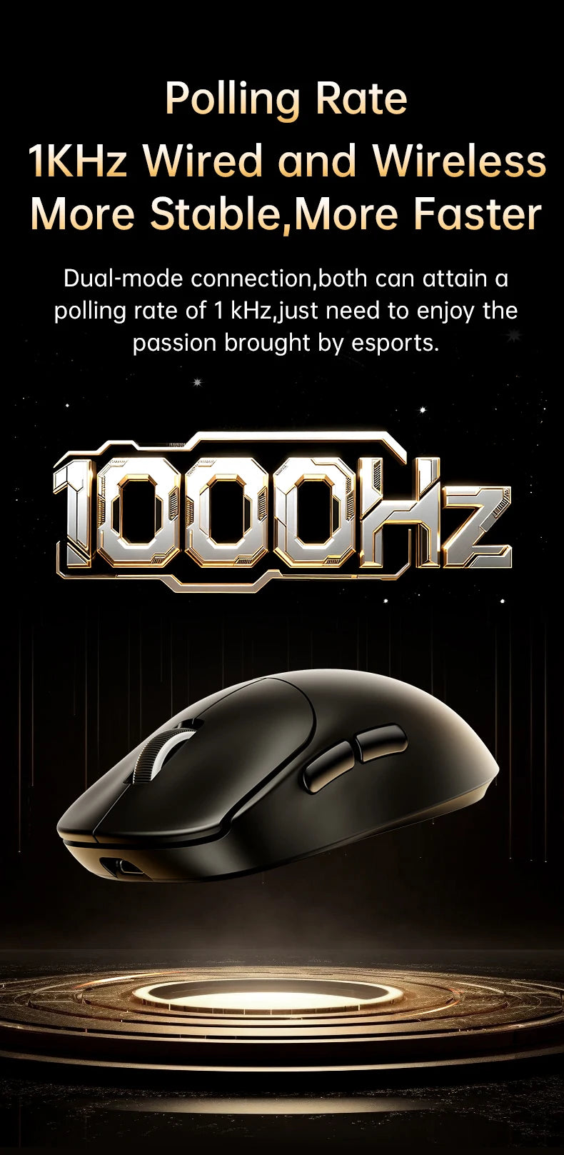 Delux M400 Wireless Gaming Mouse – 24,000 DPI, 1KHz Polling Rate, PAW3311 Sensor, Tri-Mode, 500mAh Rechargeable, for All Hand Sizes