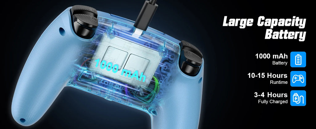 Controller for PS5/Playstion 5 Pro/Slim/PC Wireless Gamepad Hall Effect Trigger RGB Turbo Vibration Programmable Button Joystick