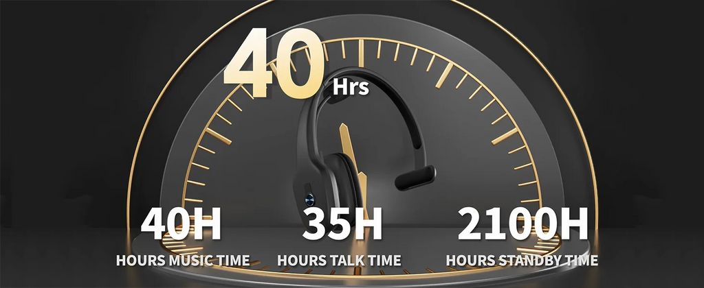 Wireless Trucker Bluetooth Headset with Mic – On-Ear Headset for Phone, PC & Home Office