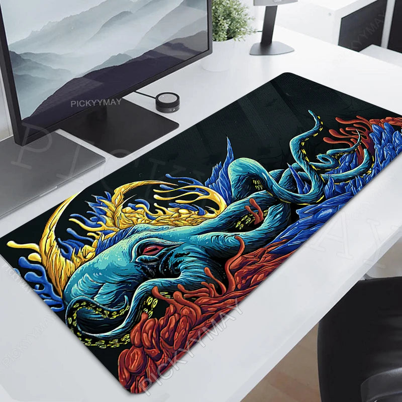 Octopus Locking Edge Mouse Mats Large Natural Rubber Mouse Pad Gaming Mousepads Gamer Mousepad Desk Pads Keyboard Mat 900x400