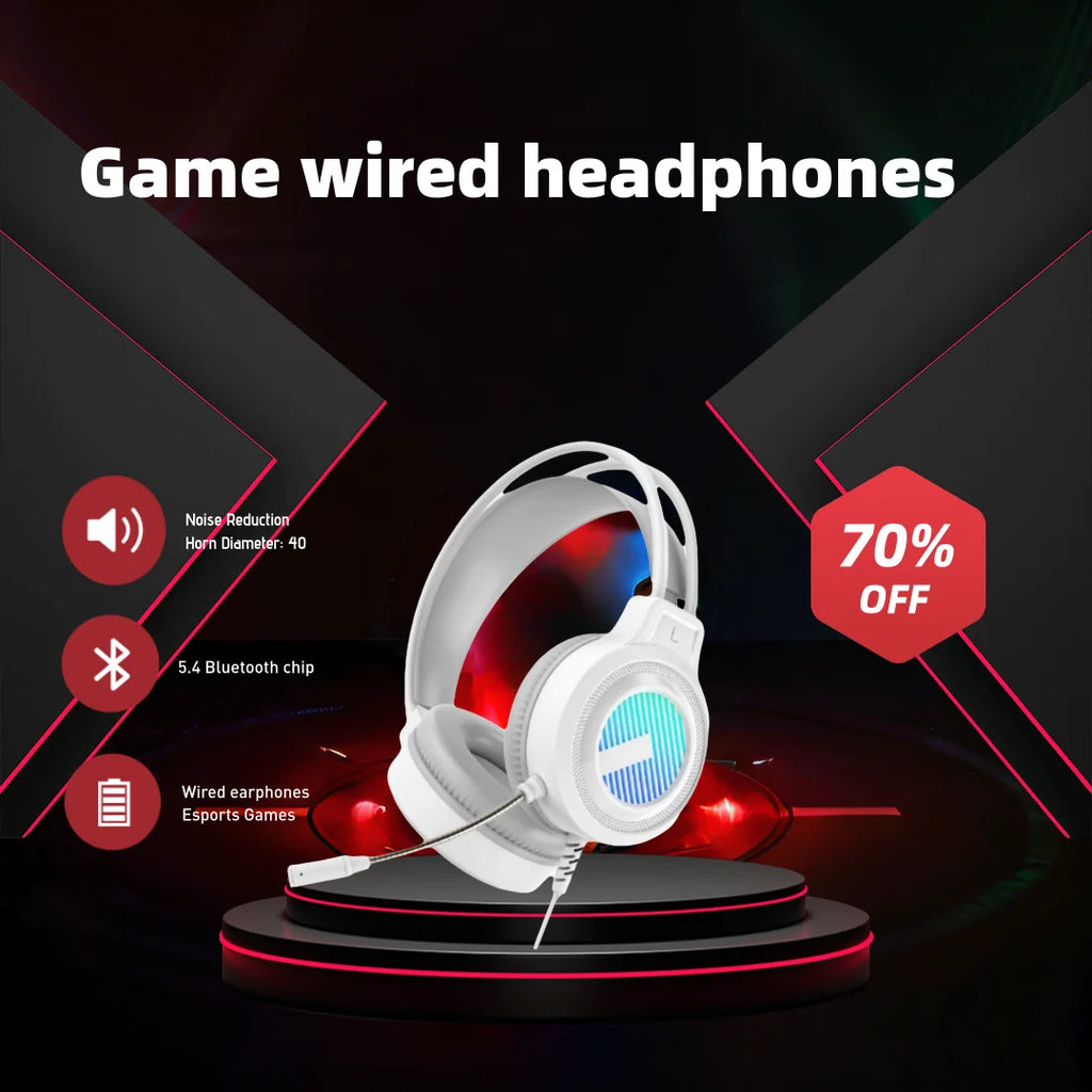 Wired Gaming Headset – 7.1 Virtual Surround, Deep Bass, Noise-Canceling Mic, 3.5mm Jack