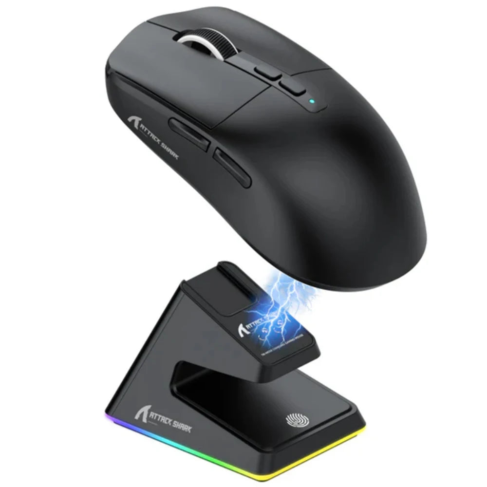 Attack Shark X6 Lightweight Gaming Mouse – Up to 26K DPI, RGB Backlight, Wireless 3-Mode Connection, Charging Base, for Laptop & Desktop