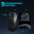 Rapoo VT3Pro GEN-1 Wireless Gaming Mouse – 59g Lightweight, 8KHz Polling Rate, 26,000 DPI, 9 Programmable Buttons