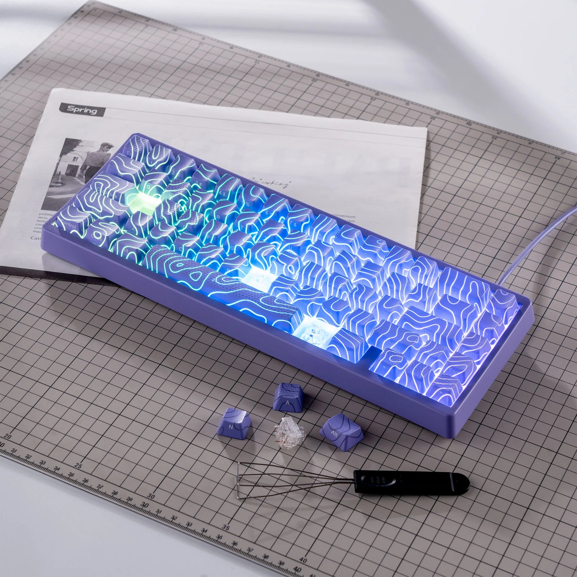 XVX M67 JadeStone Mechanical Keyboard – 65% Layout, IMD-Tech Keycaps, Hot-Swappable, Gasket Mount, Tri-Mode Wireless, Custom RGB