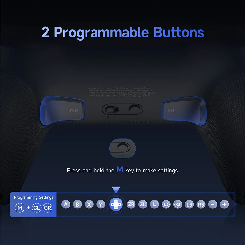 EasySMX S10 Wireless Gamepad TMR Joystick RGB Controller Compatible with Switch 1/2/PC/Phone/TV/Steam, Wake Up, For Pokemon