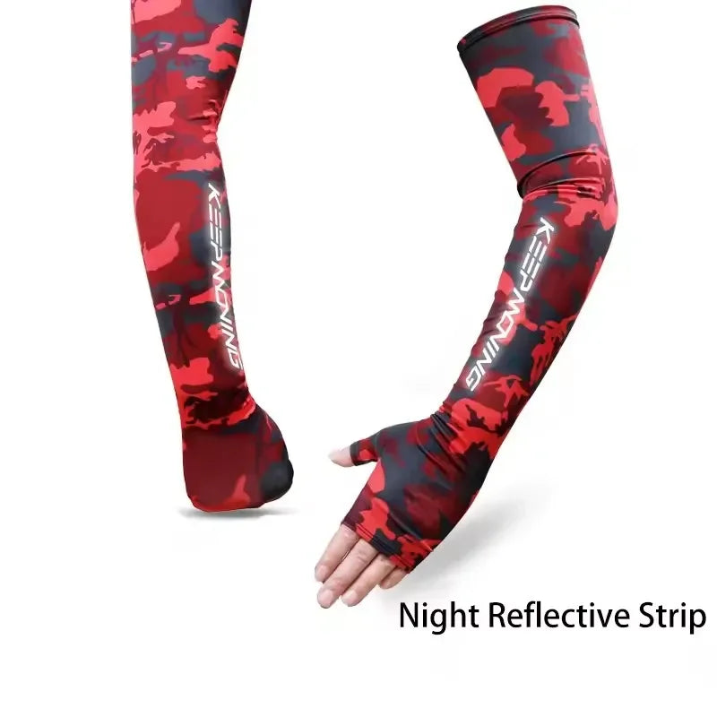 Camouflage Gaming Arm Sleeves for Men & Women – Ice Silk Cooling Fabric, Sweat-Wicking, Anti-Slip Fit for FPS & Competitive Gaming