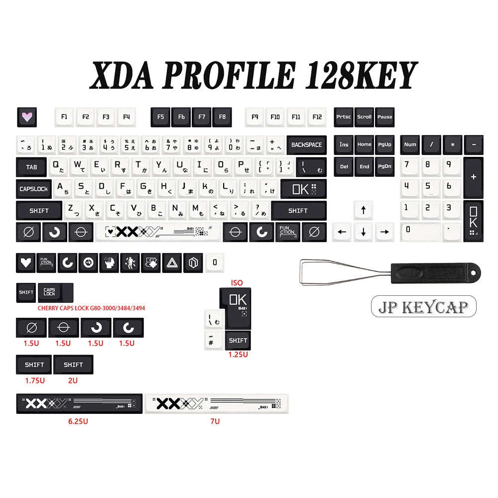 Printstream Theme XDA Keycaps – German / French / Spanish ISO Layout, Dye-Sub, for TKL87 / GMMK Pro / 7U AZERTY Keyboard