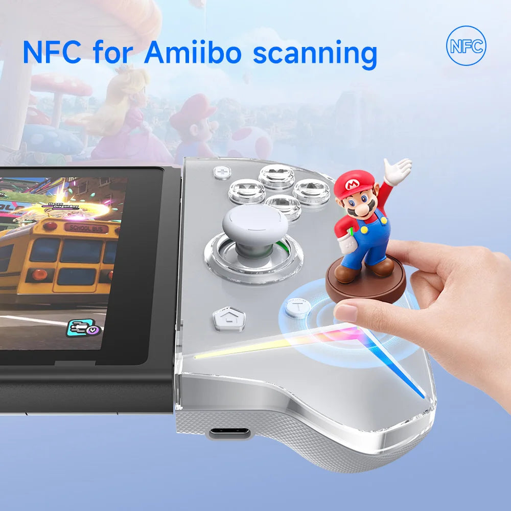 EasySMX S15 L/R Joypad Wireless RGB Controller Compatible with Nintendo Switch/OLED, Gyroscop, Amiibo, Hall Effect, For Pokemon