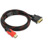HDMI to DVI Cable – Braided 24+1 to 24+5, 1080P HD Video Connection for Computer, Monitor, TV & Projector