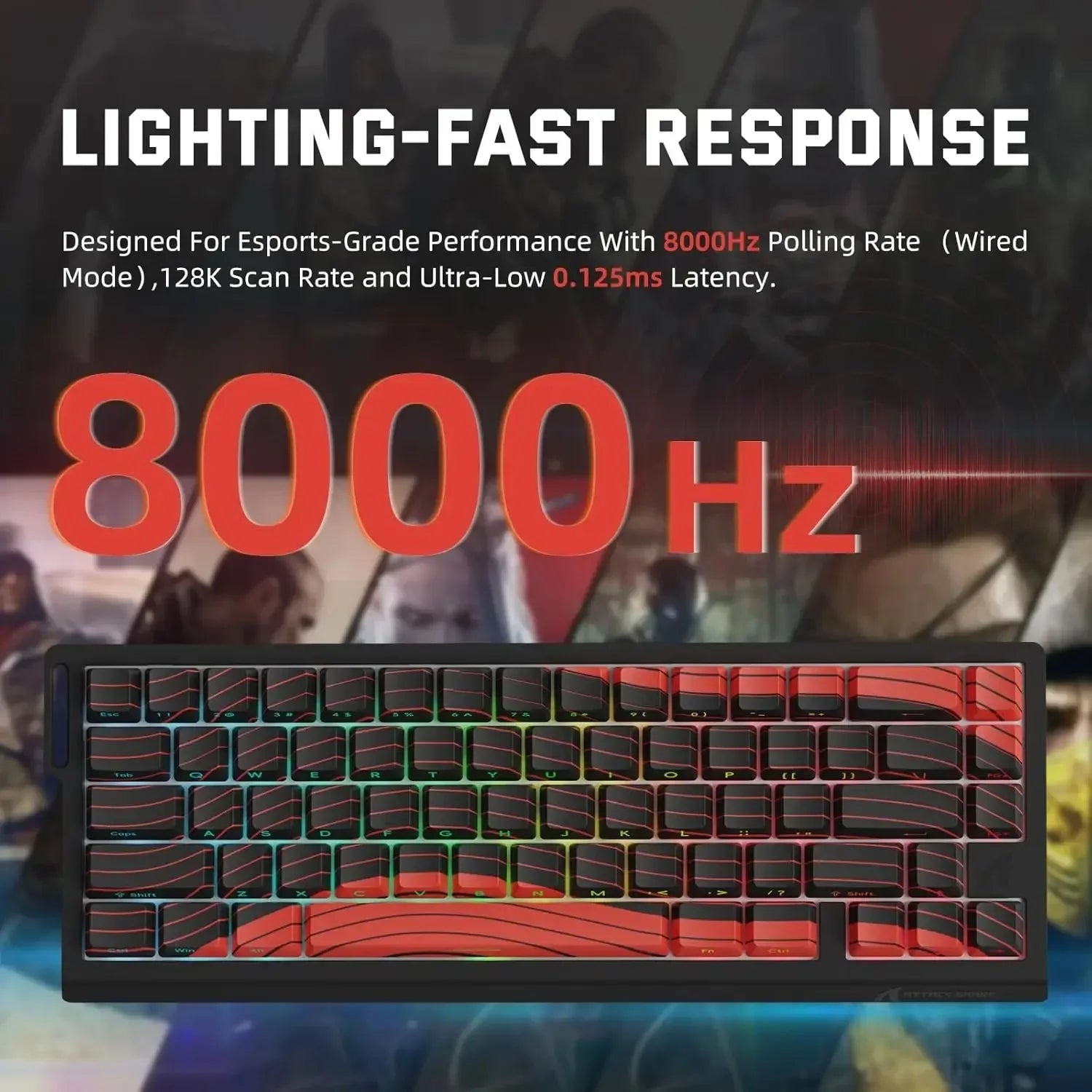 ATTACK SHARK X68 Pro HE Wireless Gaming Keyboard – 8K Polling, Rapid Trigger, Hot-Swap, RGB Backlit, Magnetic Mechanical Switches