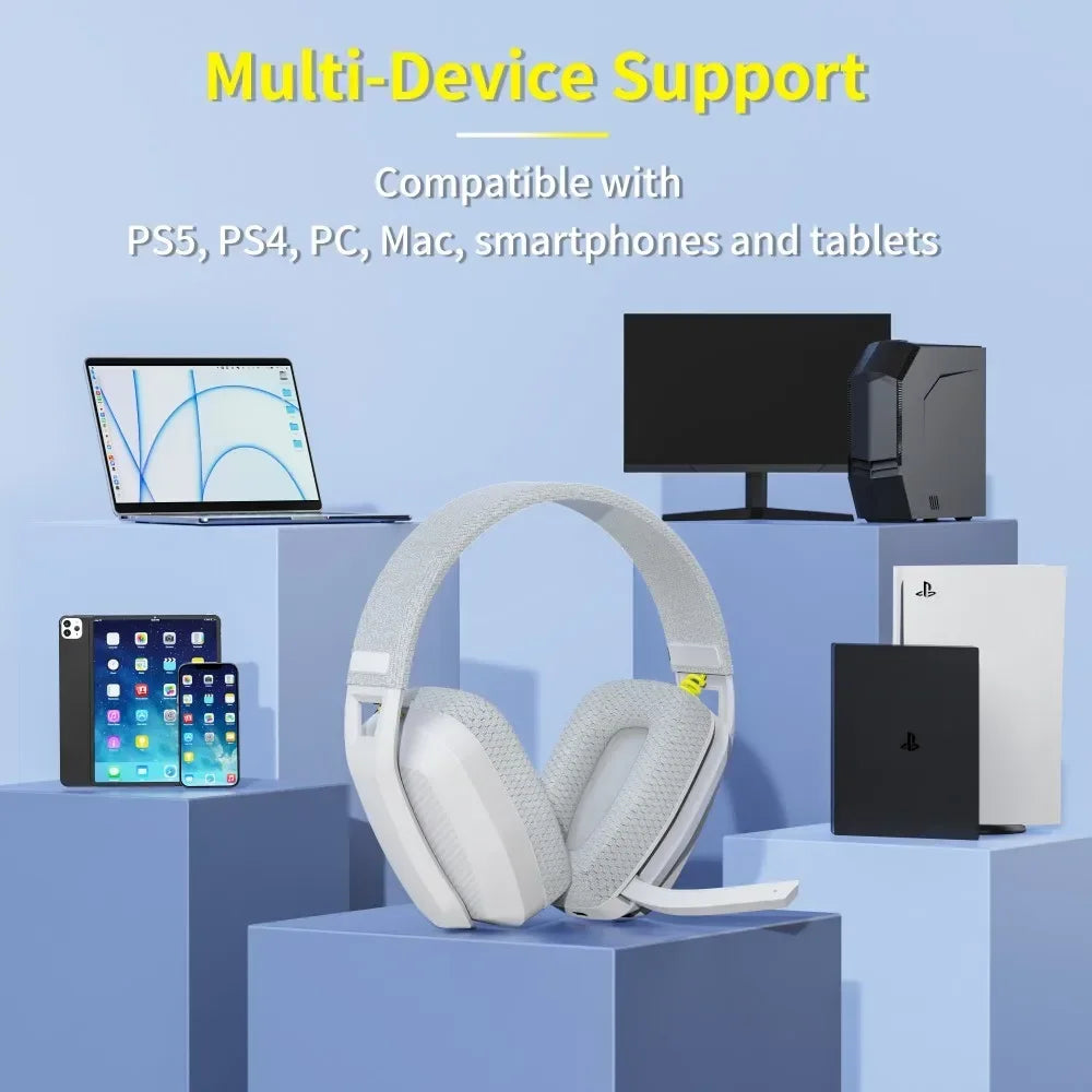 BINNUNE BW06 Wireless Gaming Headset – 2.4GHz & Bluetooth, Mic, for PS5/PS4/PC/Mac