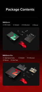 Delux M800 Mini Wireless Gaming Mouse – 46g Ultralight, 2.4G Wireless, RGB, Honeycomb Design, PAW3395/PAW3311, 1KHz Polling, for Small–Medium Hands