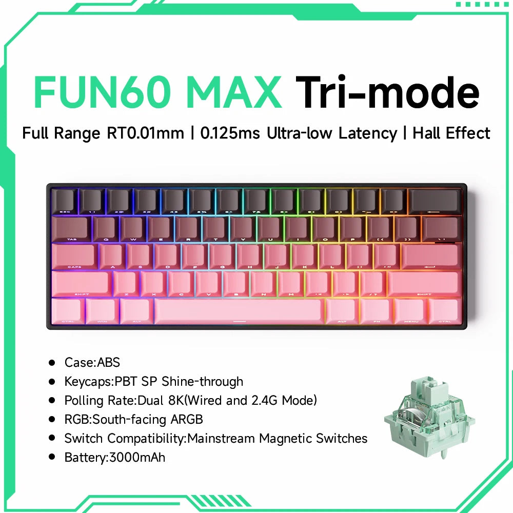 Akko MonsGeek FUN68 / FUN60 PRO & MAX HE Magnetic Keyboards – 60% / 65%, Rapid Trigger, 8K, Custom Esports Gaming Keyboard