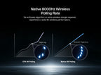 Rapoo VT2 MAX Wireless Esports Gaming Mouse – 8K Polling Rate, Optical Sensor, Ergonomic Design, 53g Lightweight, for PC & Laptop