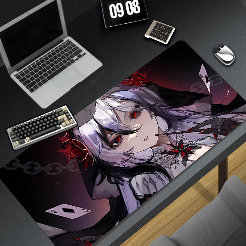 Genshin Impact Arlecchino Mouse Pad Anime Cartoon Girl Keyboard Rug PC Gaming Accessories Mousepad Laptop Speed Desk Mat Carpet