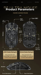 ATTACK SHARK R5 ULTRA Wireless Gaming Mouse – 8K Polling Rate, PAW3950MAX Sensor, 42,000 DPI, Carbon Fiber Ultra-Light, Pro Esports Edition