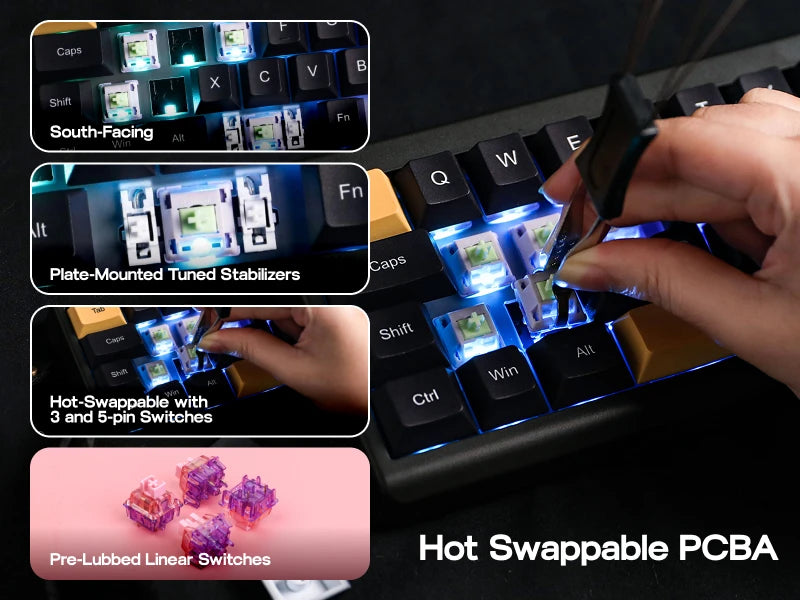 EPOMAKER TH40 Mechanical Keyboard – 40% Layout, QMK/VIA, Hot-Swap, Gasket-Mounted, Wired / Bluetooth / 2.4G Wireless