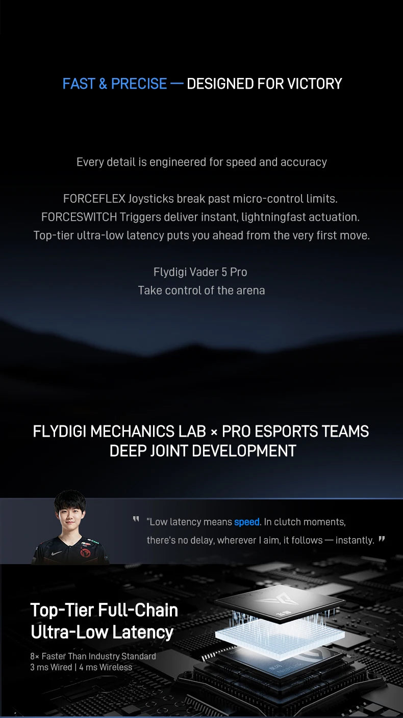 Flydigi Vader 5 Pro Gaming Controller With Hall Rocker FORCESWITCH™ Triggers Switch 1000Hz Gamepad For Mobile Switch TV PC