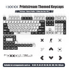 130 Keys Printstream PBT Keycaps – Cherry Profile, 5-Side Dye-Sublimation, for Gateron MX Switches Mechanical Gaming Keyboard