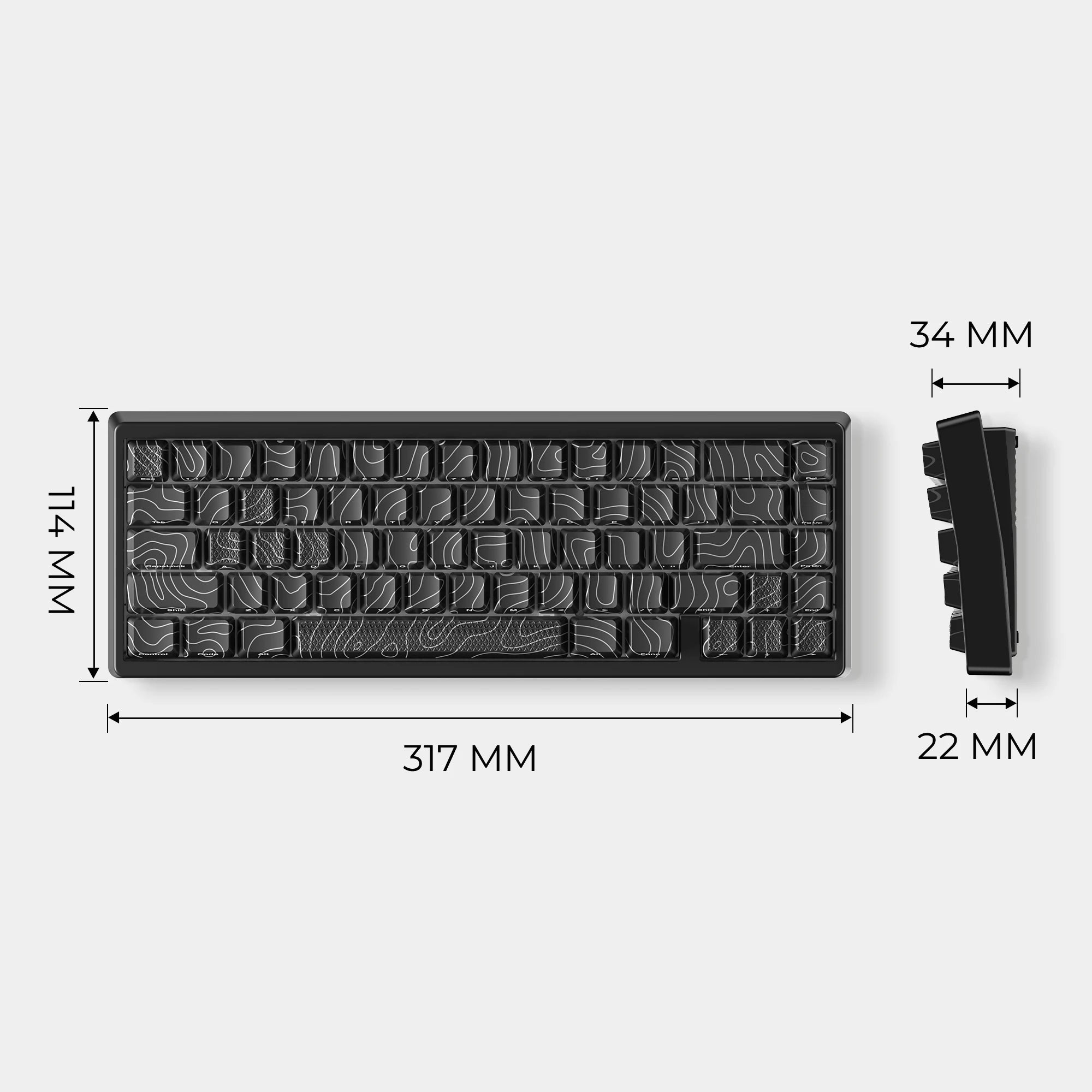 XVX M67 JadeStone Mechanical Keyboard – 65% Layout, IMD-Tech Keycaps, Hot-Swappable, Gasket Mount, Tri-Mode Wireless, Custom RGB