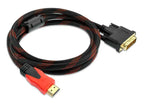 HDMI to DVI Cable – Braided 24+1 to 24+5, 1080P HD Video Connection for Computer, Monitor, TV & Projector