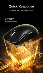 Delux M400 Wireless Gaming Mouse – 24,000 DPI, 1KHz Polling Rate, PAW3311 Sensor, Tri-Mode, 500mAh Rechargeable, for All Hand Sizes