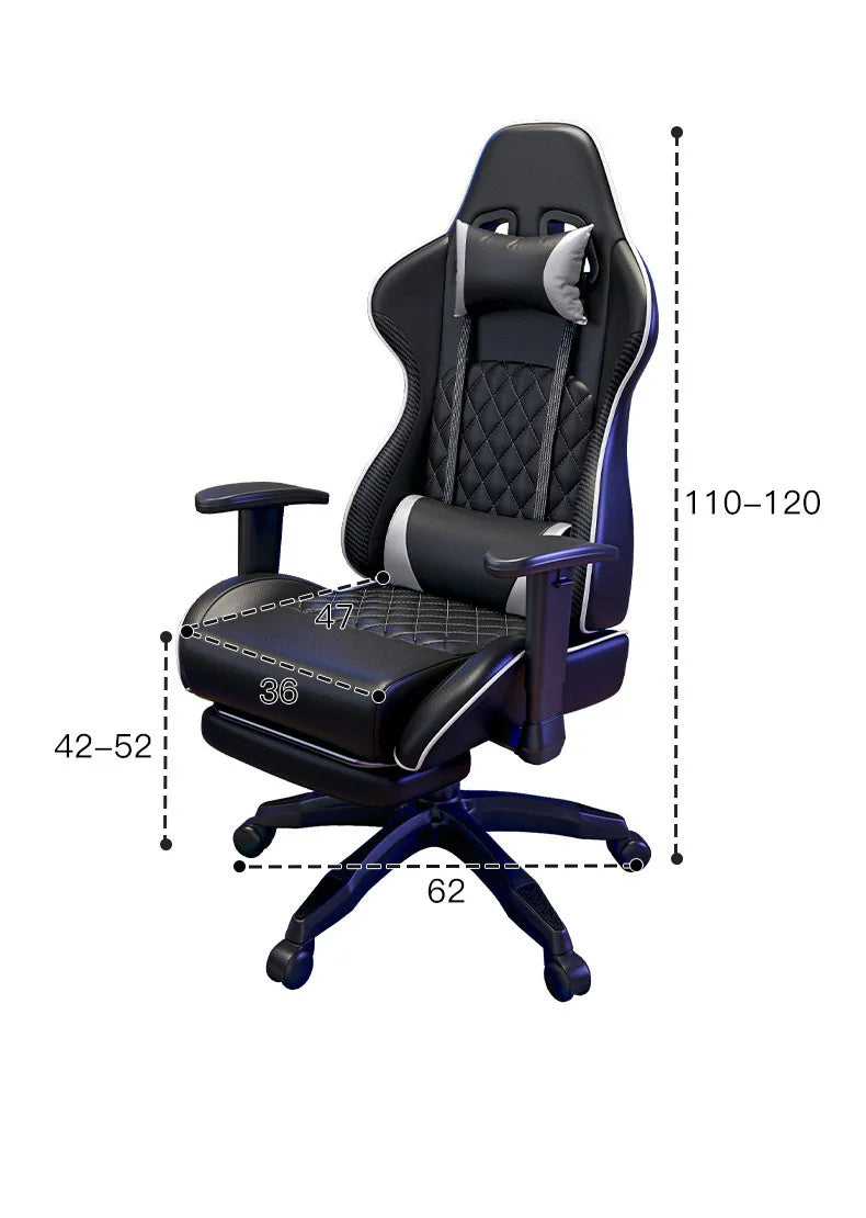 Gaming Chair - Adjustable 90-125°, Lift Mechanism, Footrest, Ergonomic Backrest for Home Office