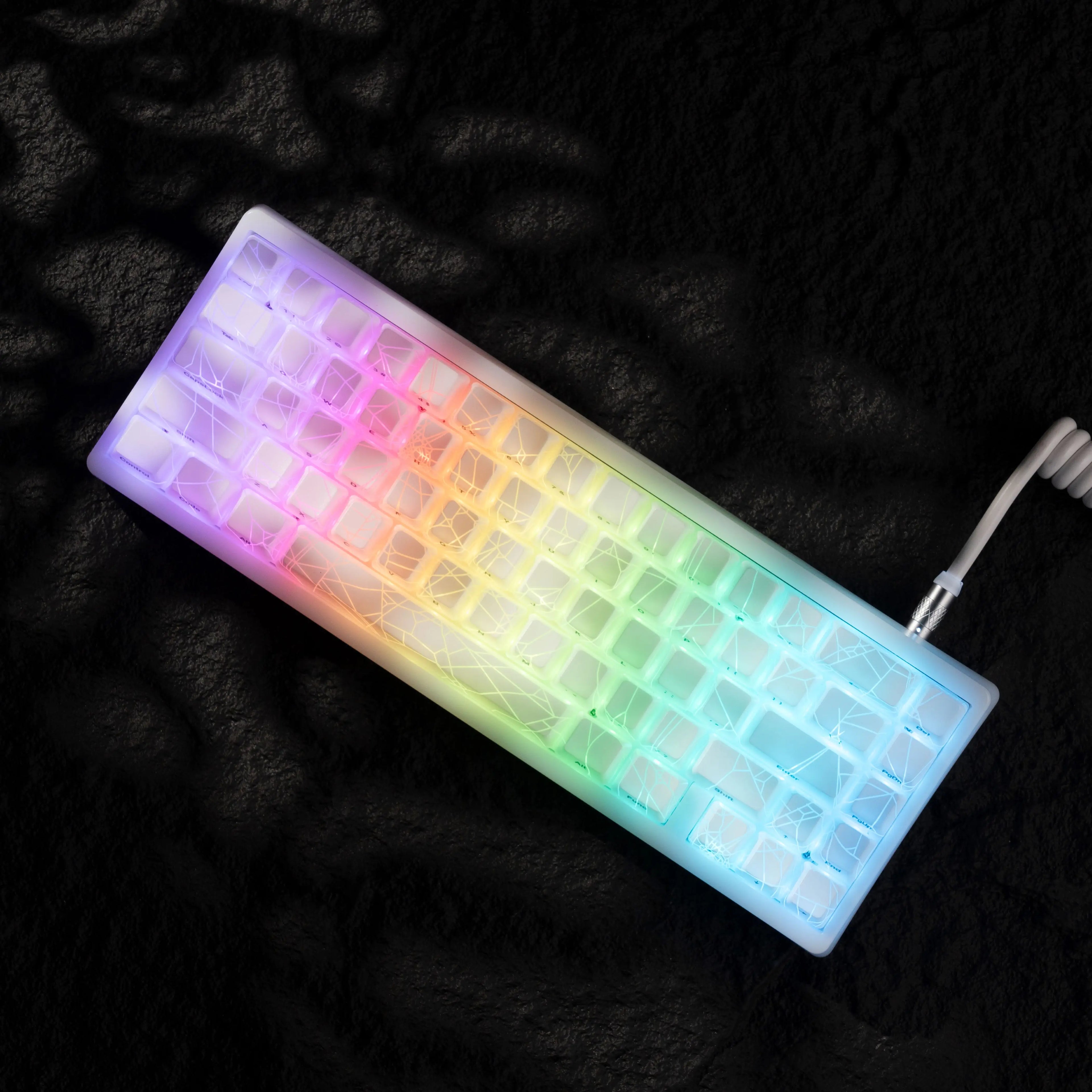 XVX Spider Web Keycaps – OEM Profile, Shine-Through IMD-Tech Keycap Set, 118 Keys, Black Backlight (Keycaps Only)