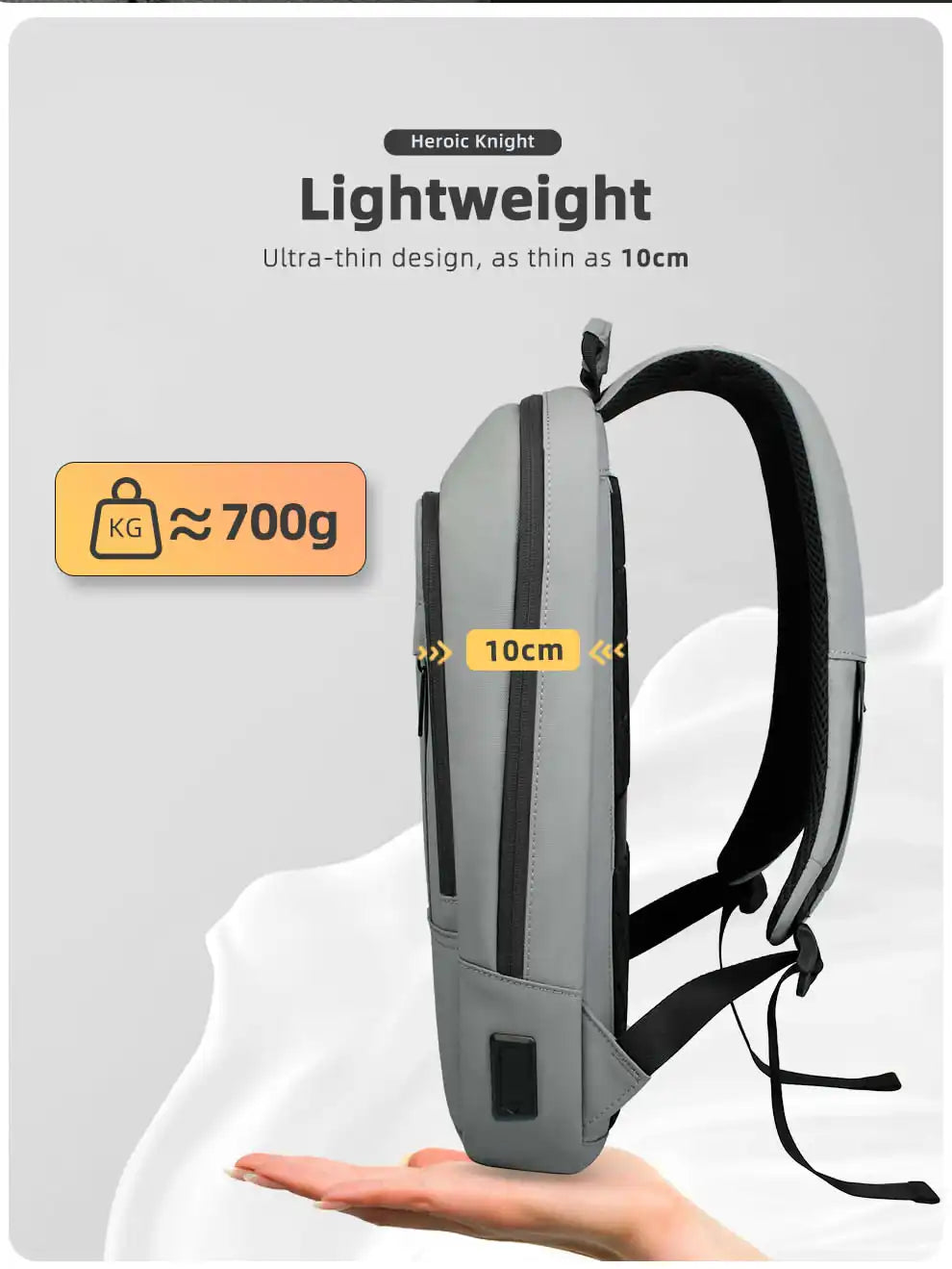 Heroic Knight Business Backpack - 14" Laptop, Waterproof, USB Charging, Multifunctional Travel Backpack