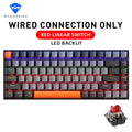 Machenike K500A-B84 Mechanical Keyboard – 75% TKL, 84 Keys, Hot-Swappable, Wired Gaming Keyboard, 6-Color Backlight