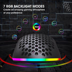 RGB Ultralight Honeycomb Wireless Gaming Mouse – 2.4G Wireless, Charging Support, 3,600 DPI, 6-Button Design, for Laptop & PC Gamers