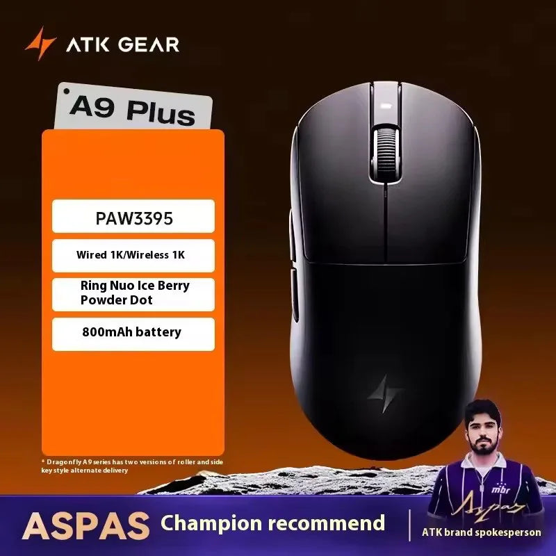 ATK Dragonfly A9 Series Wireless Gaming Mouse – Tri-Mode Connection, PAW3950 Sensor, Nordic 52840 Chip, 8K Polling Rate, 53g Lightweight, for Laptop & PC Gaming