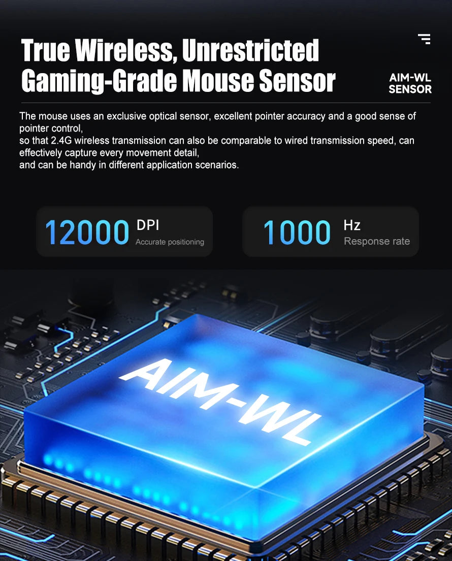 DAREU Dual-Mode Gaming Mouse – 2.4G Wireless & Wired, RGB, 930mAh Rechargeable Battery, Macro Programmable, for PC & Laptop