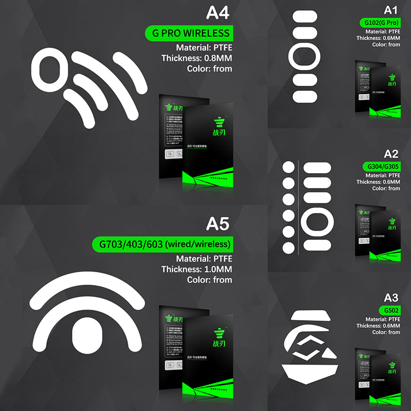 Professional Mouse Skates for Logitech G102g 304 G502 G403 GPW G703 GPRO Wired Mouse Skate Replacement Glide Feet Pad