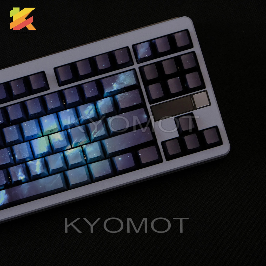135 Keys Star Sky Theme PBT Double Shot Keycaps Side Print Shine Through Cherry Profile Keycaps for DIY Mechanical Keyboard Caps