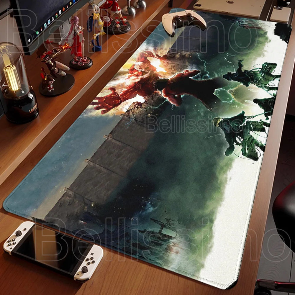 Anime Attack On Titan Mouse Pad Computer Non-slip Gaming Mousepad XXL Locking Edge Game PC Laptop Keyboard Mouse Mat Desk Carpet
