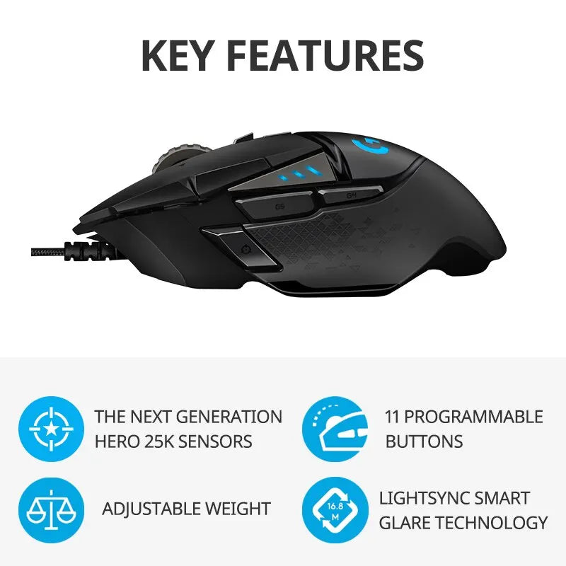 Logitech G502 HERO Wired Gaming Mouse – Esports Edition, Macro Programmable, CS Gaming Peripheral