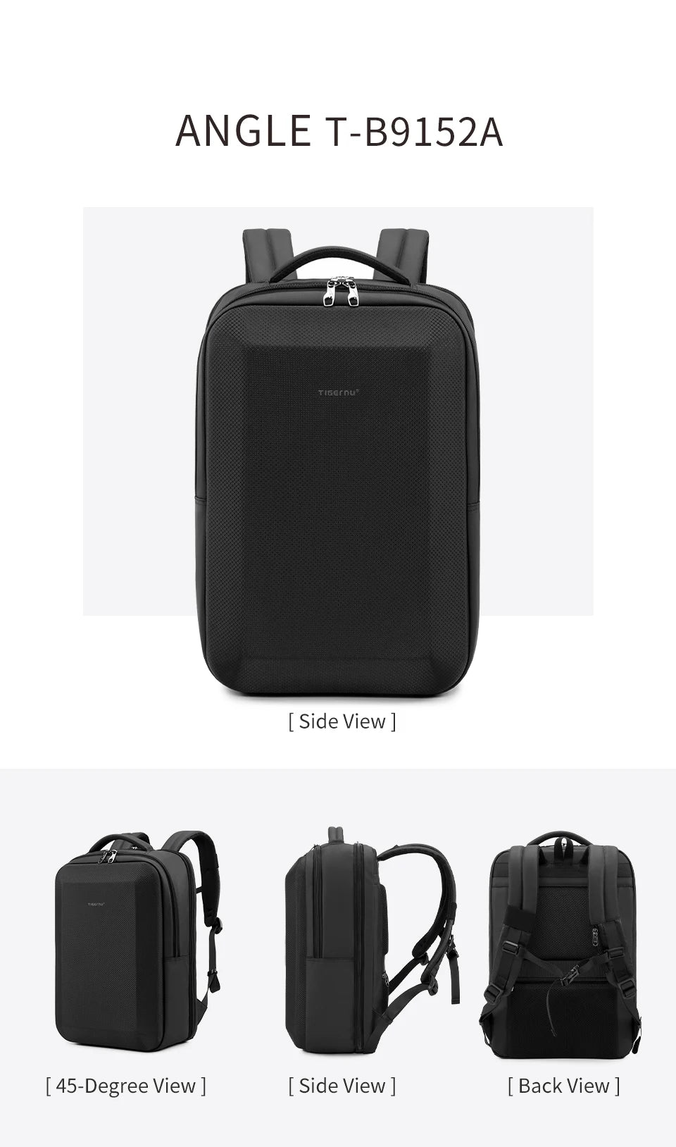 Tigernu Men's 15.6-17 Inch Laptop Backpack - Slim Anti-Theft Travel Backpack for School & Business