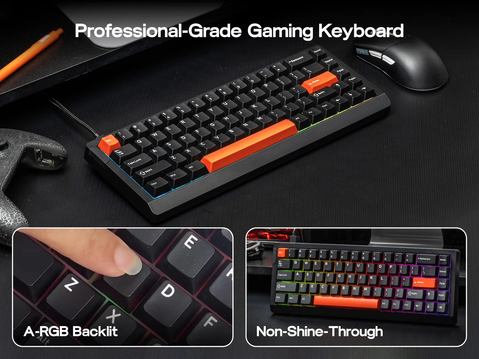 EPOMAKER HE68 Lite Mechanical Keyboard – 65% ANSI US Layout, Tray-Mounted, Wired Hall Effect Magnetic Switch, DKS SOCD, RGB Backlight