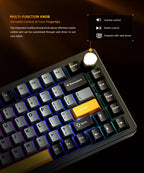 Machenike K600-B82W Mechanical Keyboard – 75% ANSI Layout, Gasket Mounted, RGB Backlit, Tri-Mode Wireless Gaming Keyboard