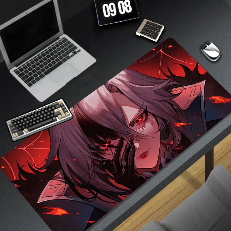 Genshin Impact Arlecchino Mouse Pad Anime Cartoon Girl Keyboard Rug PC Gaming Accessories Mousepad Laptop Speed Desk Mat Carpet