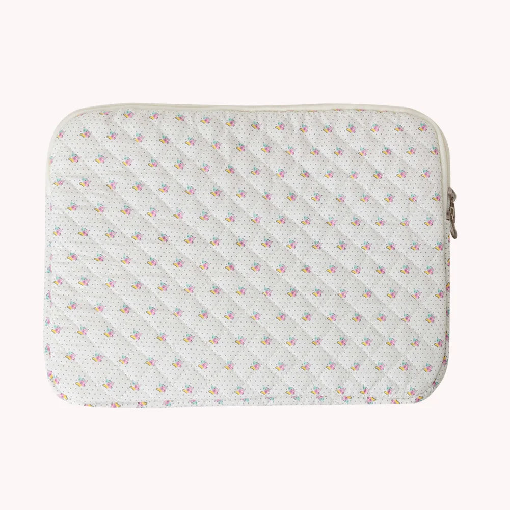 11-15 Inch Quilted Laptop Sleeve - Coquette Floral Laptop Carrying Case for Office