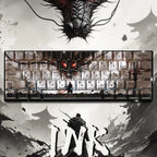 129 Keys Swordsman Keycaps – 5-Side Dye-Sub PBT, Cherry Profile, Side-Printed Shine-Through Keycaps for MX Switches Gaming Keyboard